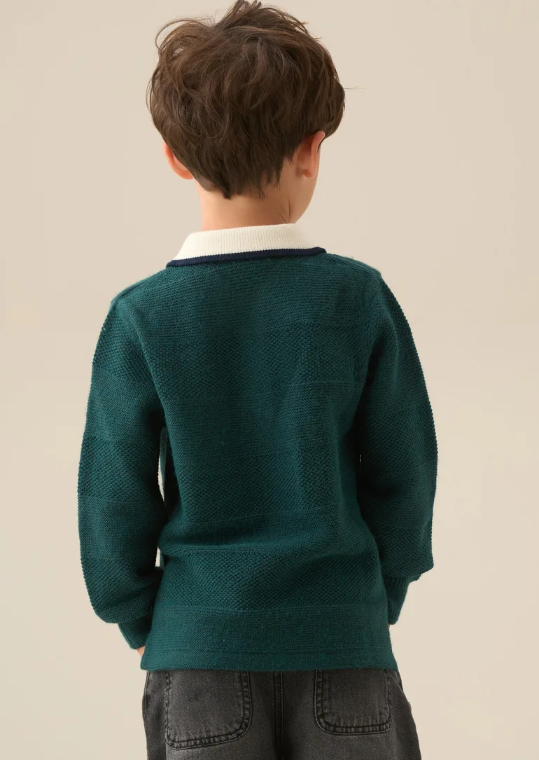 Landon Textured Knitted Polo - 5