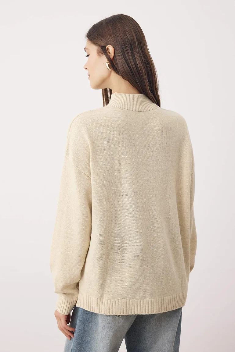 Stone-Brown Basic Double Pack Knit Sweater - 3