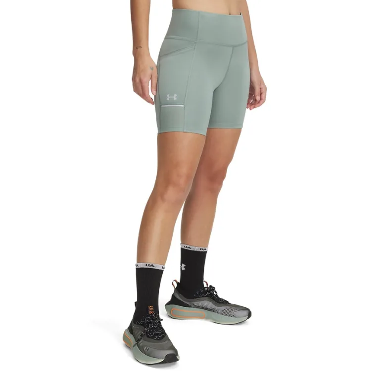 Women's Under Armour Launch 6" Shorts in Green - 1