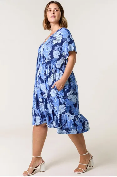 Curve V Neck Smock Style Tunic