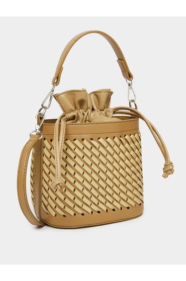 Woven Bucket Bag with Strap