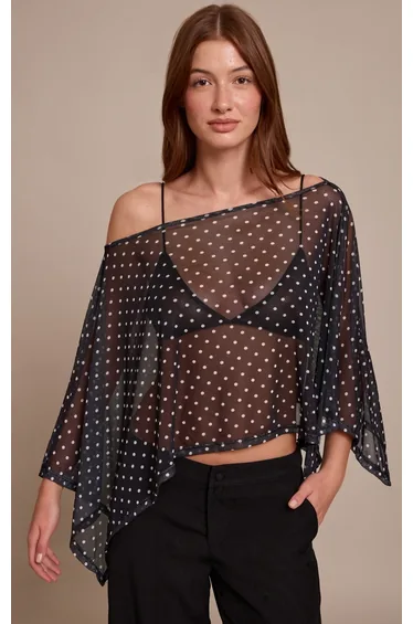 Mesh Polka Dot Cape