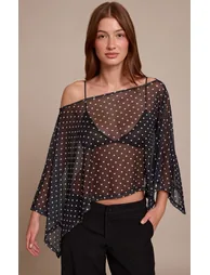 Mesh Polka Dot Cape