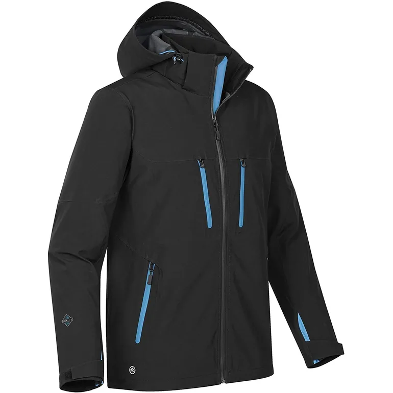 Stormtech Womens/Ladies Patrol Hooded Soft Shell Jacket - Black/Electric Blue - 1