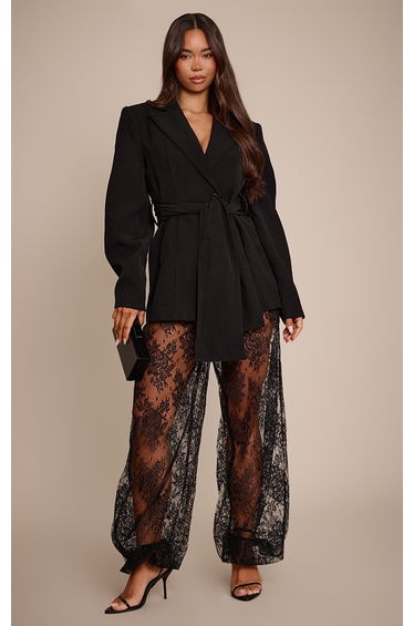 Black Lace Balloon Trousers