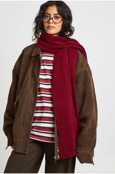 Plain Knitted Scarf - burgundy