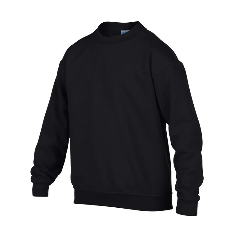 Gildan Childrens/Kids Heavy Blend Crew Neck Sweatshirt - Black - 2