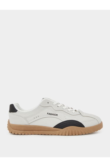 Men Textured Panel Lace-Up Sneakers