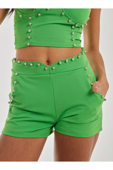Pink Vanilla Lime Diamante Shorts