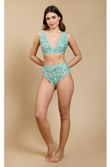 Nerissa Green Print Tie Back Bikini Top by Vicky Pattison