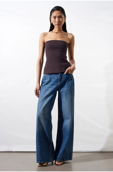 Dilvin Strapless Slim-fit Bandeau Blouse