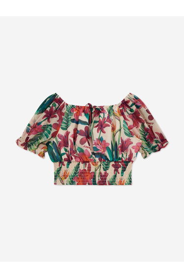 Girls Chiffon Floral Blouse in Multicolour