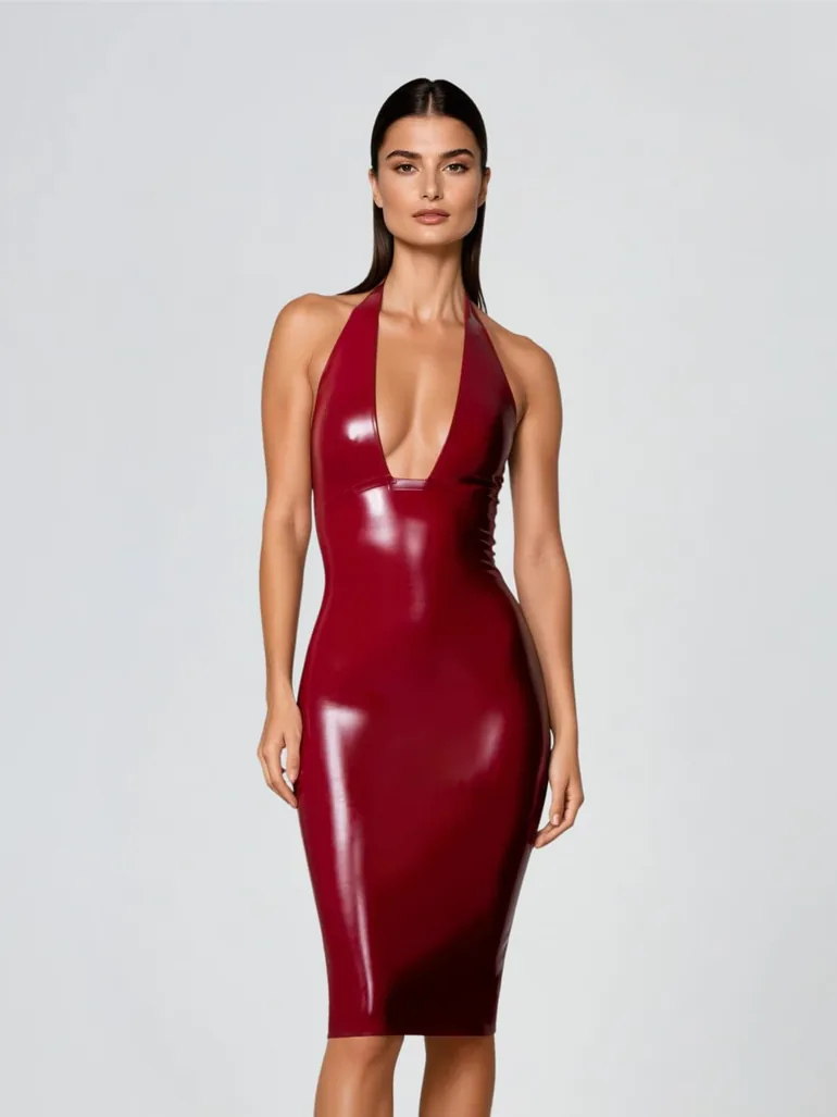 latex mini dress red Amazon.com: Sexy Bodycon PVC Dress Latex Dress PU Patent Leather Shiny Party Dress Slim Mini Dress,Red,XL : Clothing, Shoes & Jewelry