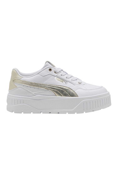 Puma Womens/Ladies Karmen II Leather Platform Trainers - White/Gold