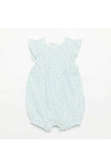 Printed Cotton Romper BLUE