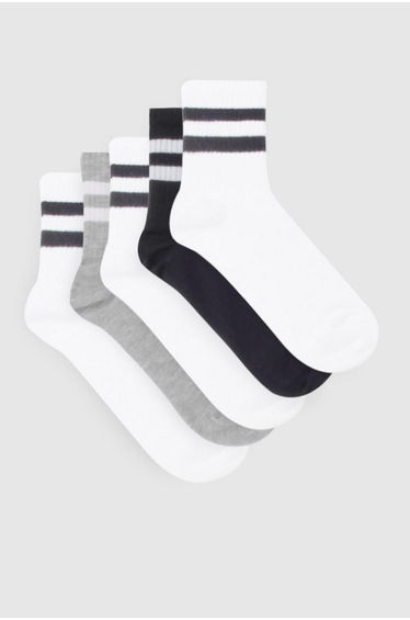 5 Pack Striped Ankle Socks - multi