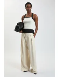 Block Colour Racked Rib Knitted Sleeveless Top