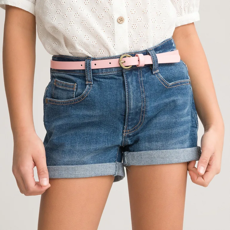 Denim Turn-Up Shorts - 1