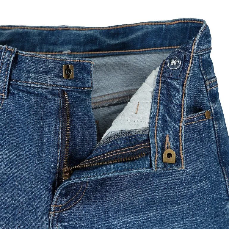 Denim Turn-Up Shorts - 4