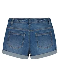 Denim Turn-Up Shorts - 3