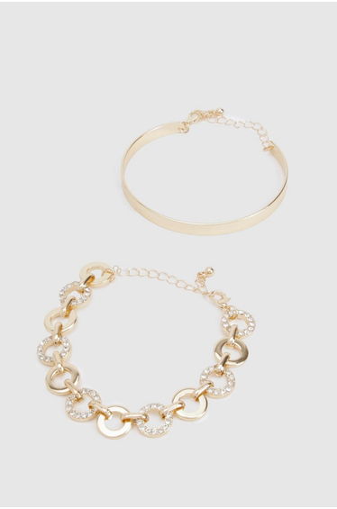 Embellished Link Bangle & Bracelet - gold product thumbnail 4