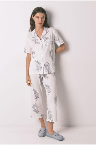 Blue cotton Paisley classic pyjamas