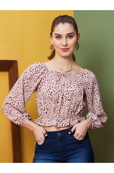 Floral Print Square Neck Crop Top