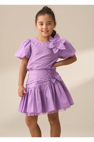 Roxie Purple Corsage Woven Skirt