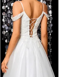 Modecrush Beaded White Off-the-shoulder Elegant Dress - 8
