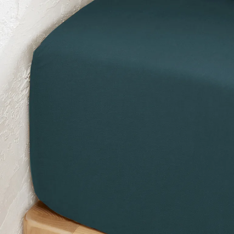 شرشف سرير كتان مغسول بحواف مطاطية لمراتب سميكة ارتفاع 30 سم - 1