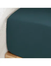 شرشف سرير كتان مغسول بحواف مطاطية لمراتب سميكة ارتفاع 30 سم - 1