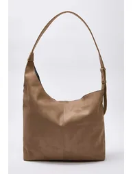 Mink Suede Asymmetrical Women's Shoulder Bag - 4