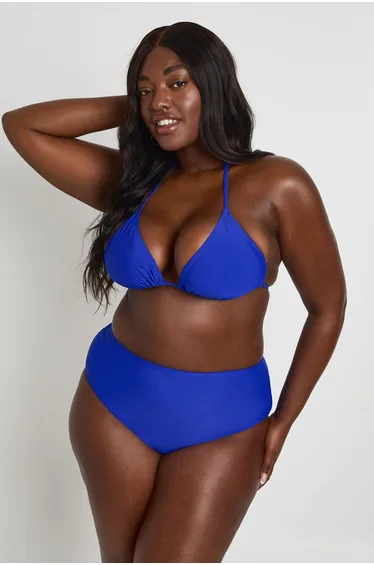 Plus Essentials Triangle Bikini Top - cobalt