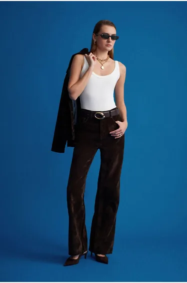 Dilvin Sleeveless Ribbed Cotton-blend Bodysuit