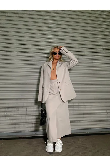 Mole Grey Pencil Skirt Maxi-Skirt