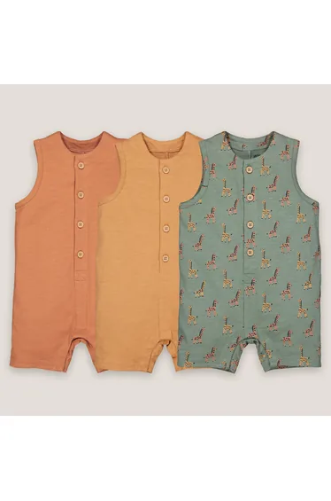 Pack of 3 Rompers in Cotton
