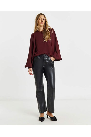 Black Exaggerated Sleeve Blouse