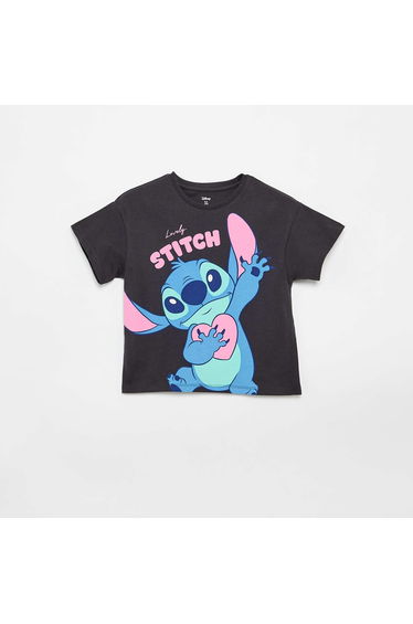 Short-Sleeved \'Disney\' T-shirt BLACK
