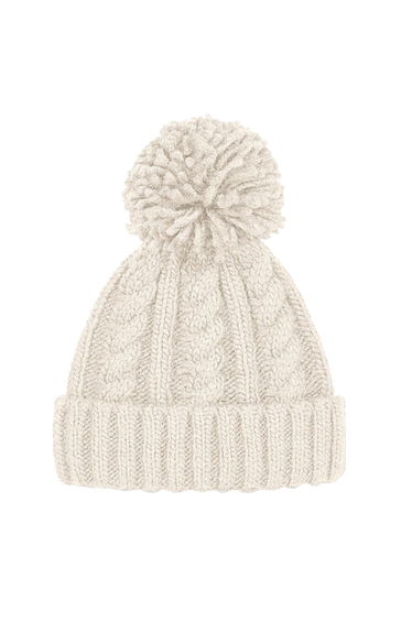 Beechfield Unsiex Adults Cable Knit Melange Beanie - Oatmeal