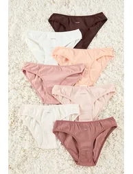 Multicolored 7-Pack Jersey Plain Slip Panties - 3