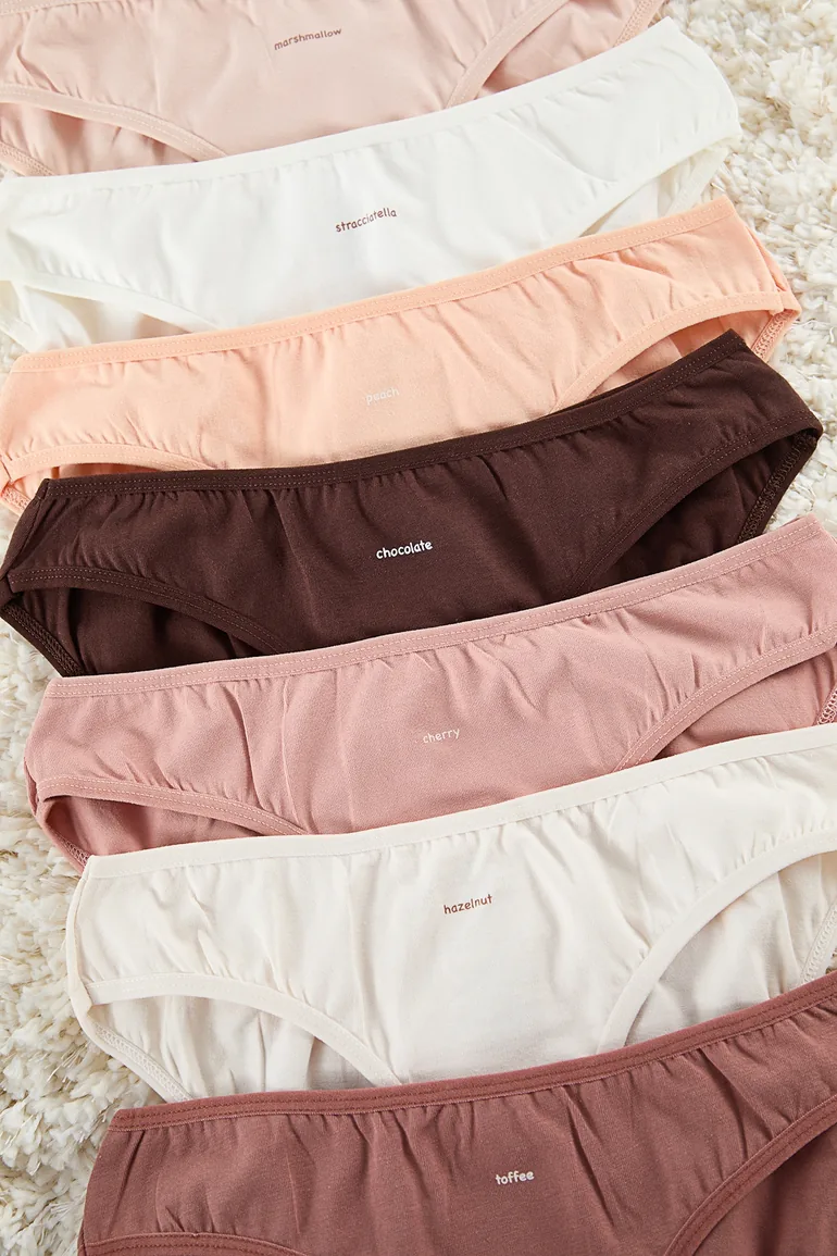 Multicolored 7-Pack Jersey Plain Slip Panties - 4