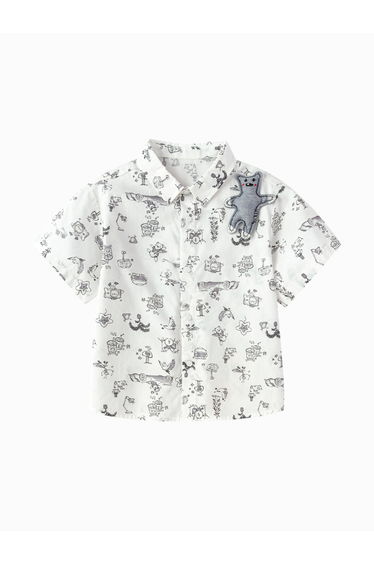 Boys' Doodle Print Short Sleeve Shirt