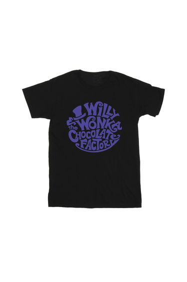 Willy Wonka & The Chocolate Factory Boys Typed Logo T-Shirt - Black