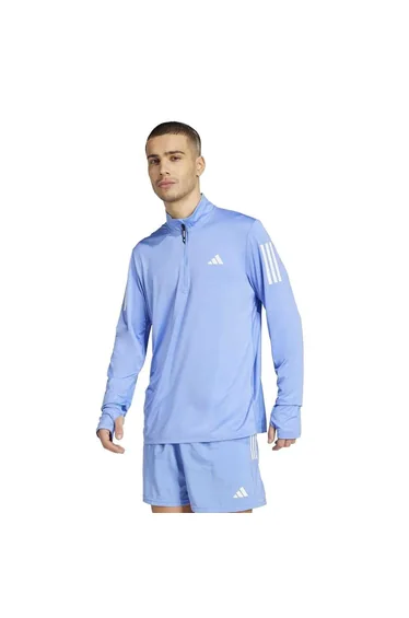 Adidas Mens Own The Run Half Zip Running T-Shirt - Blue