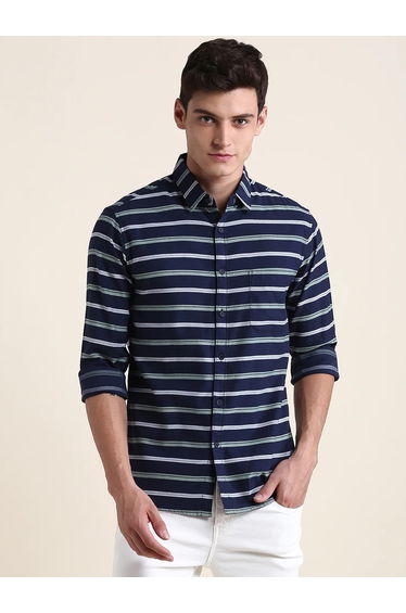 Striped Slim Fit Shirt with Long Sleeves