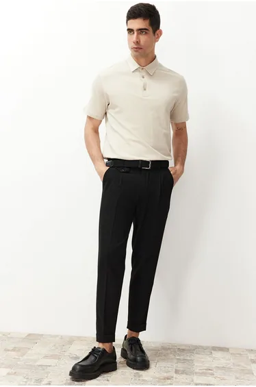 Men's Black Italian Cut Trousers