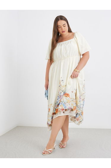 Plus Dress with Square Neck