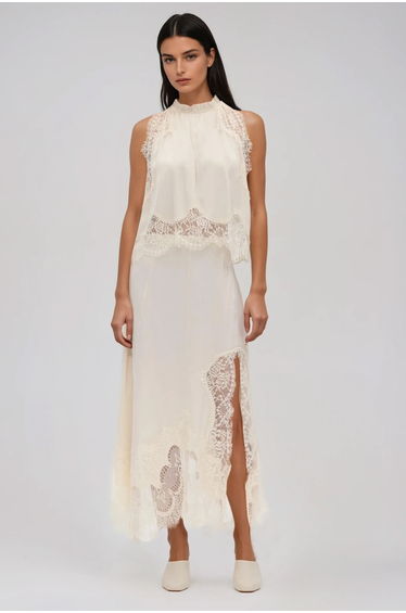 Festim Sleeveless Lace Skirt Set