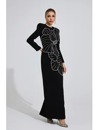 Zenobia Black Diamond Maxi Dress - 3