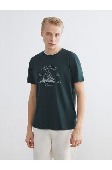 Crew Neck Printed Men's T-Shirt
